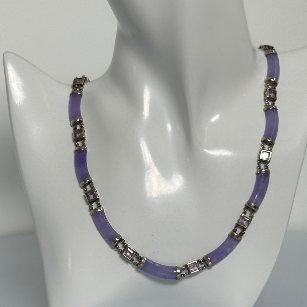 Elegant 925 sterling silver Real JADE necklace